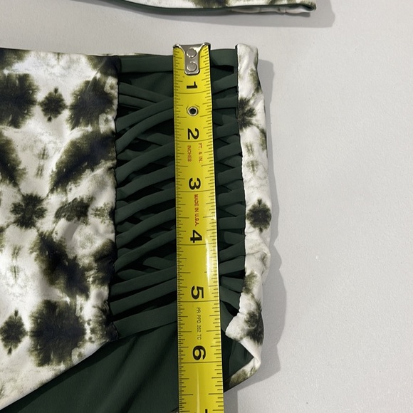 Women’s swimsuit Green Tie Dye High Rise Bikini Set completely reversible - Picture 6 of 16